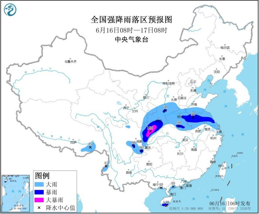 暴雨黃色預(yù)警：陜西四川等地部分地區(qū)有大暴雨